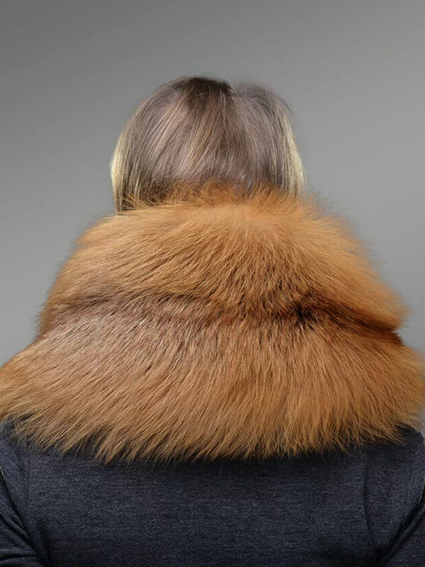 Women’s Real Red Fox Fur Collar Scarf - Image 5
