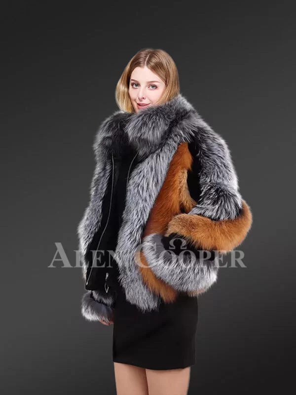 Womens Fox Fur Bomber Jacket for Maximum Style and Warmth - Image 3