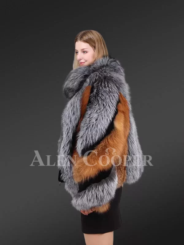 Womens Fox Fur Bomber Jacket for Maximum Style and Warmth - Image 4