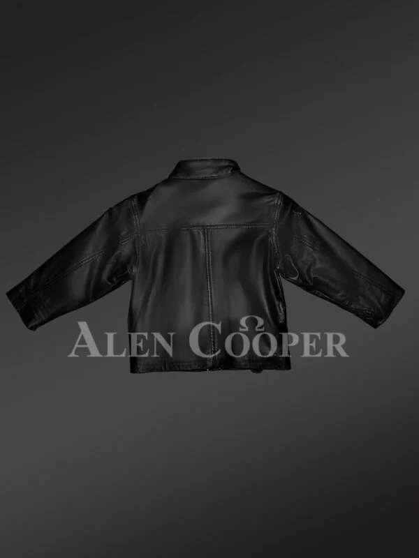 Kids’ Black Moto Leather Jacket - Image 6