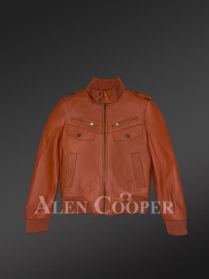 Kid’s Basic Bomber Jacket in Rust