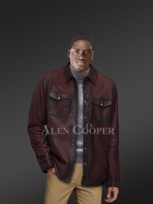 Men Dress Shirt in Brown