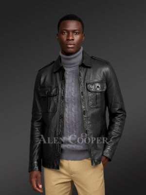 Mens Black Leather Dress Shirt to Look Debonair at Any Time