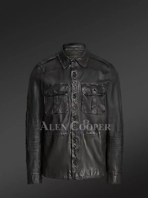 Mens Black Leather Dress Shirt to Look Debonair at Any Time - Image 2