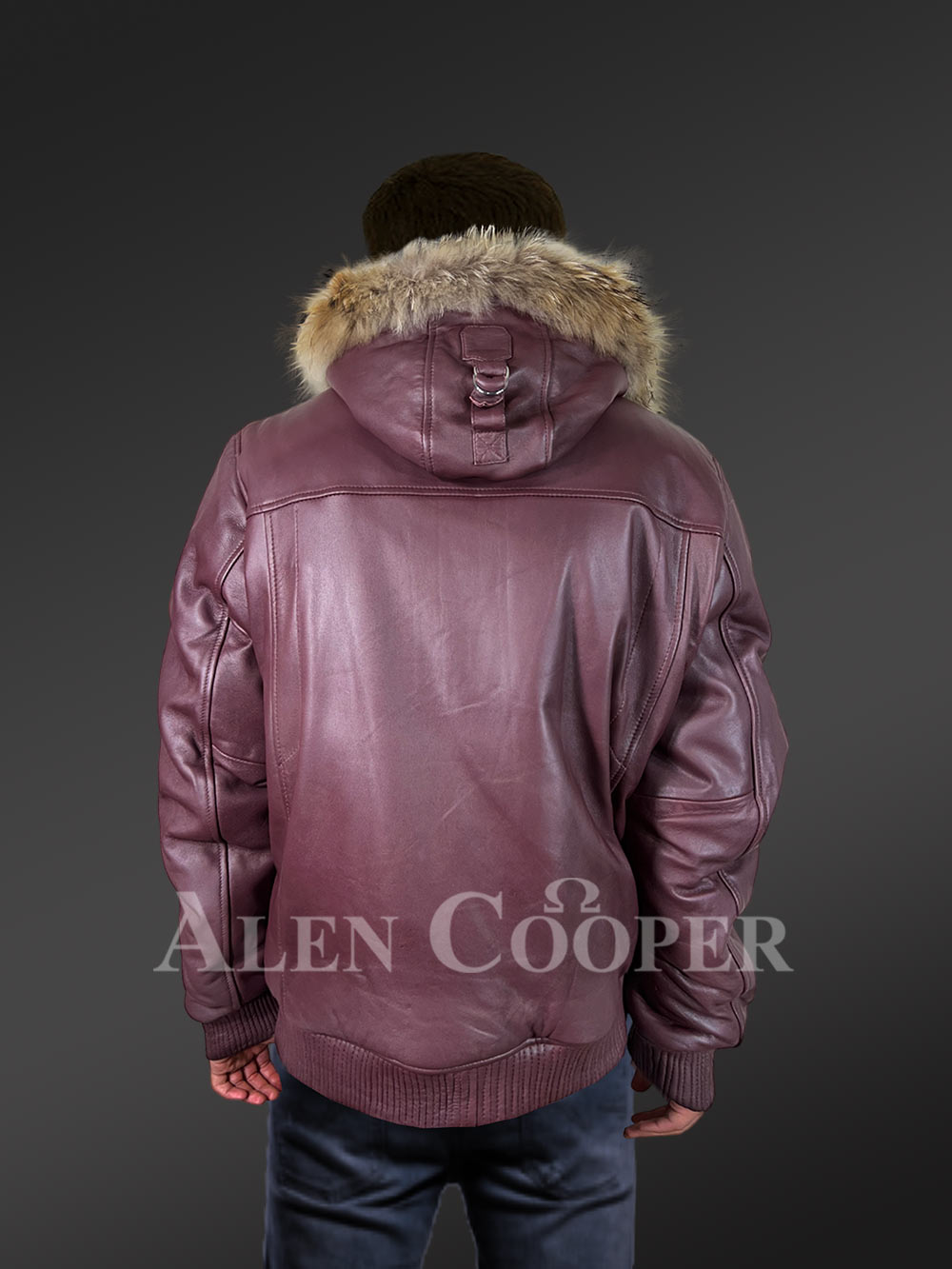 Leather Jacket with Fur Outlining the Hood for Modish Looks - Image 5