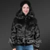 Rabbit Fur Bomber Jacket