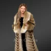 Women Raccoon fur Long Coat