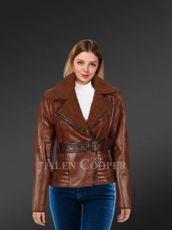 Shearling Biker Women Jacket