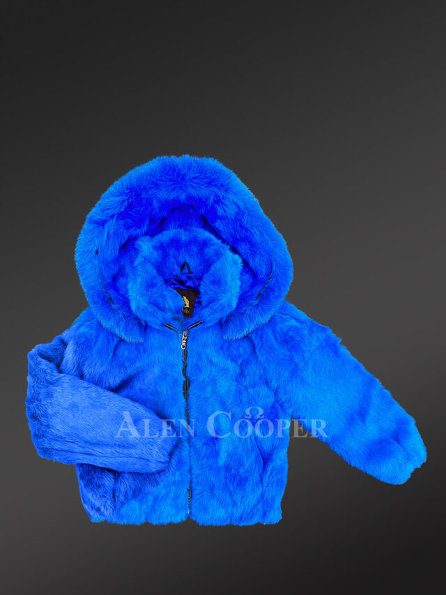 Party Style Rabbit Fur Jacket for Kids