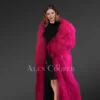 Mongolian Wool Shearling Long Coat Front view