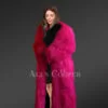 Mongolian Wool Shearling Long Coat side view