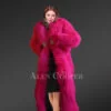 Mongolian Wool Shearling Long Coat close view