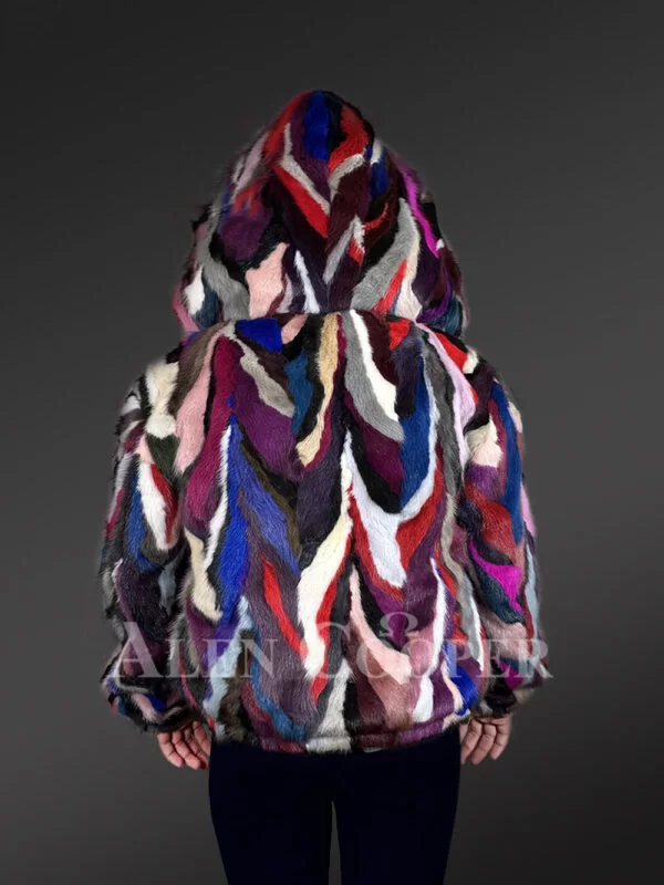 Jazzy Mink Fur Bomber Jacket for Fancy Kids - Image 5
