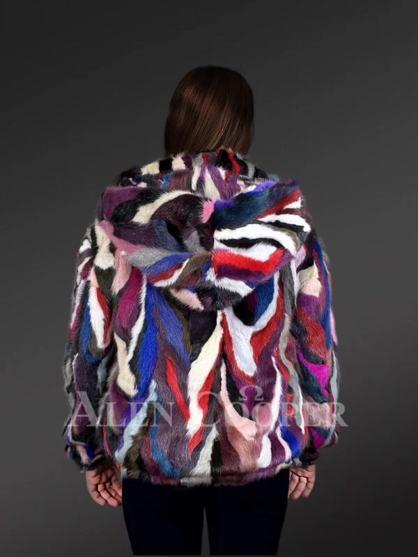 Jazzy Mink Fur Bomber Jacket for Fancy Kids - Image 6