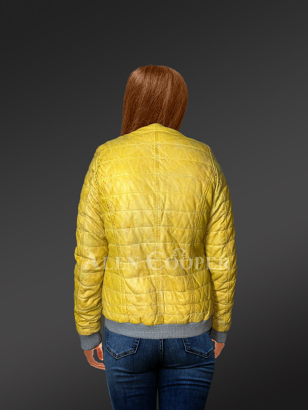 Down Leather Bomber Jacket- A Jazzy Outerwear for Women - Image 5