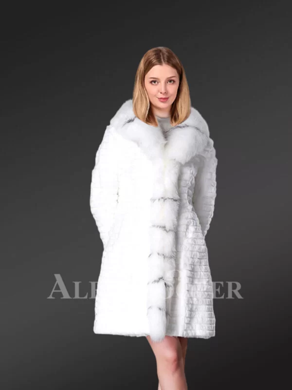 Rabbit Fur Mid Length Coat - Image 3