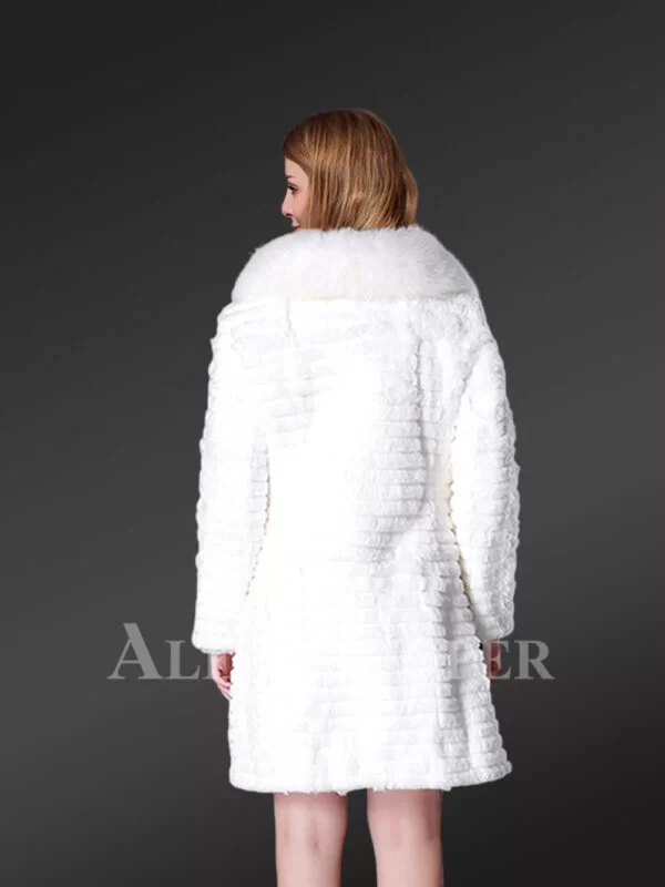 Rabbit Fur Mid Length Coat - Image 5