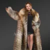 Golden Fox Fur Long Coat