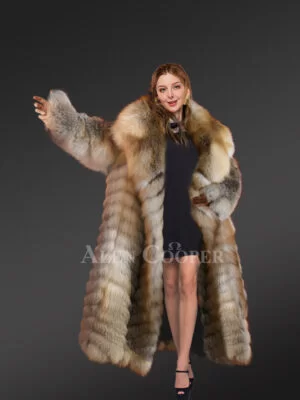 Golden Fox Fur Long Coat