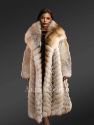 Golden Fox Fur Long Coat