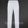 Leather Joggers in White