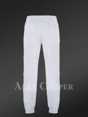 Leather Joggers in White