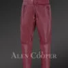 Leather Joggers in Wine