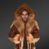 Men Shearling Jacket with Fur Trims