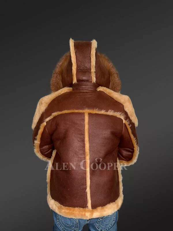 Men Shearling Jacket with Fur Trims - Image 7