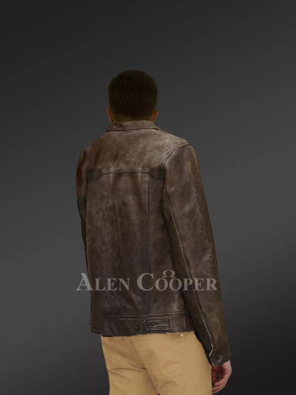 Mens Authentic Leather Jacket in Long Sleeves - Image 4