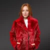 Women Rabbit Fur Motorcycle Jacket