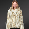 Women’s Natural Rabbit Bomber Jacket