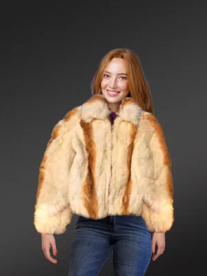 Comfy Dressy Rabbit Fur Bomber