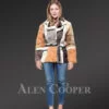 Double Breast Multi Color Rabbit Fur Coat
