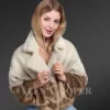 Dressy 2 tone Rabbit Bomber Jacket