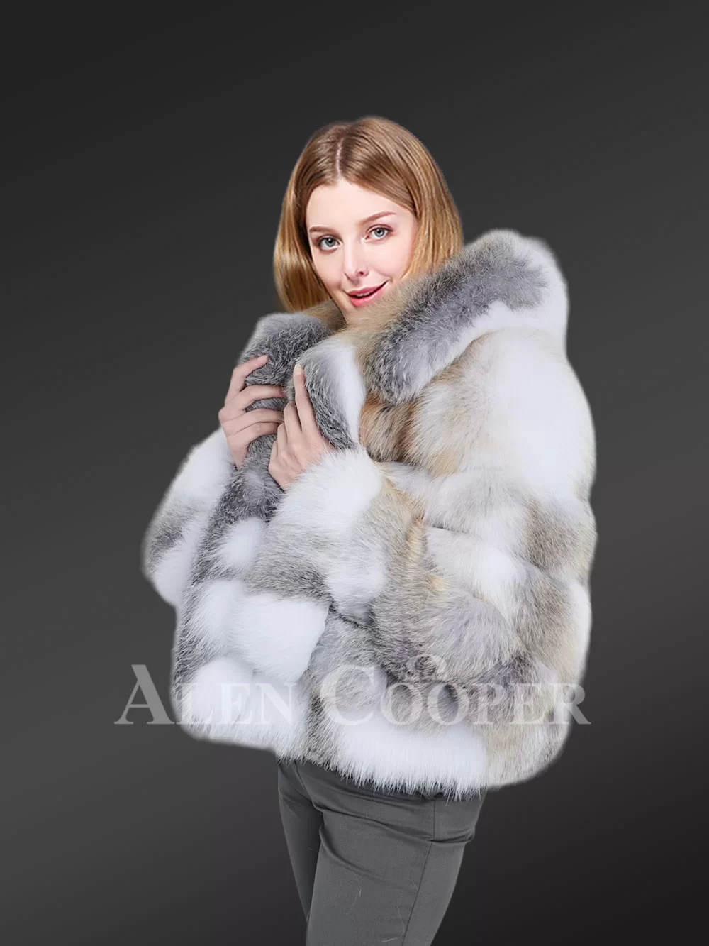 Alen Cooper Luxury White Fox Fur Full Coat for Women Is A Perfect Winter Collection