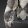 Geometric Rabbit Fur Bomber for Women close hand view