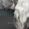 Geometric Rabbit Fur Bomber for Women close fur view