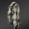 Geometric Rabbit Fur Bomber for Women side view