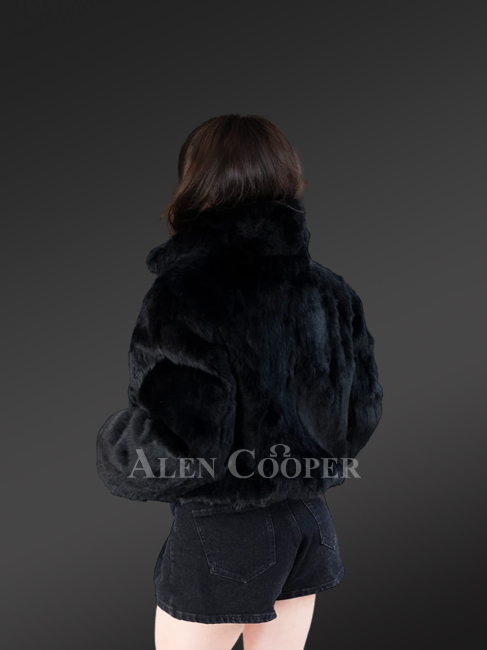 Ultra Plush Turtle Neck Bomber Jacket with Elastic Details - Image 7