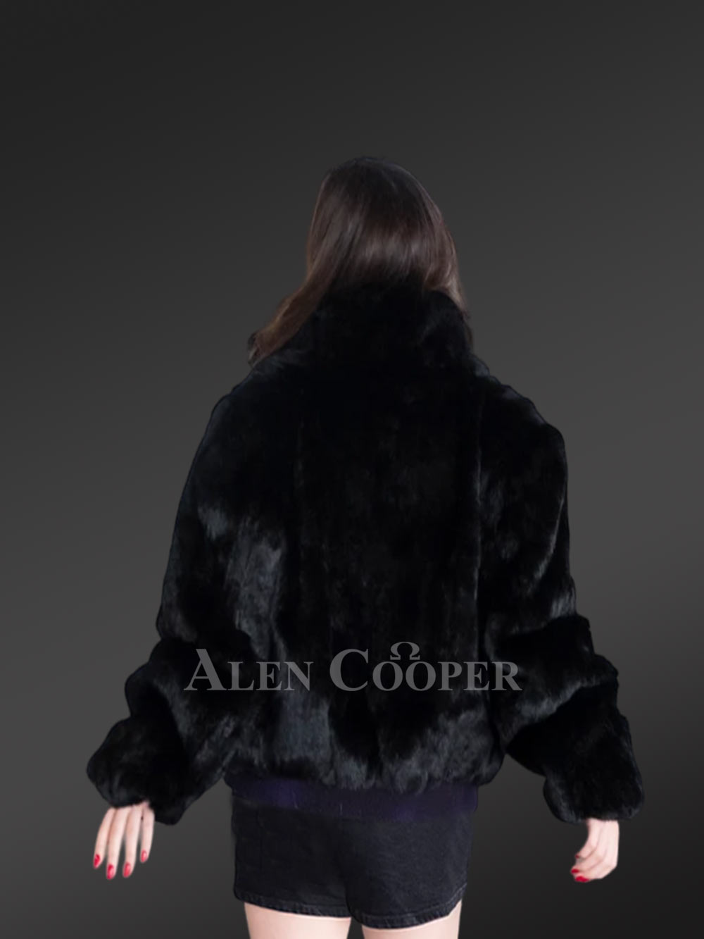 Ultra Plush Turtle Neck Bomber Jacket with Elastic Details - Image 8