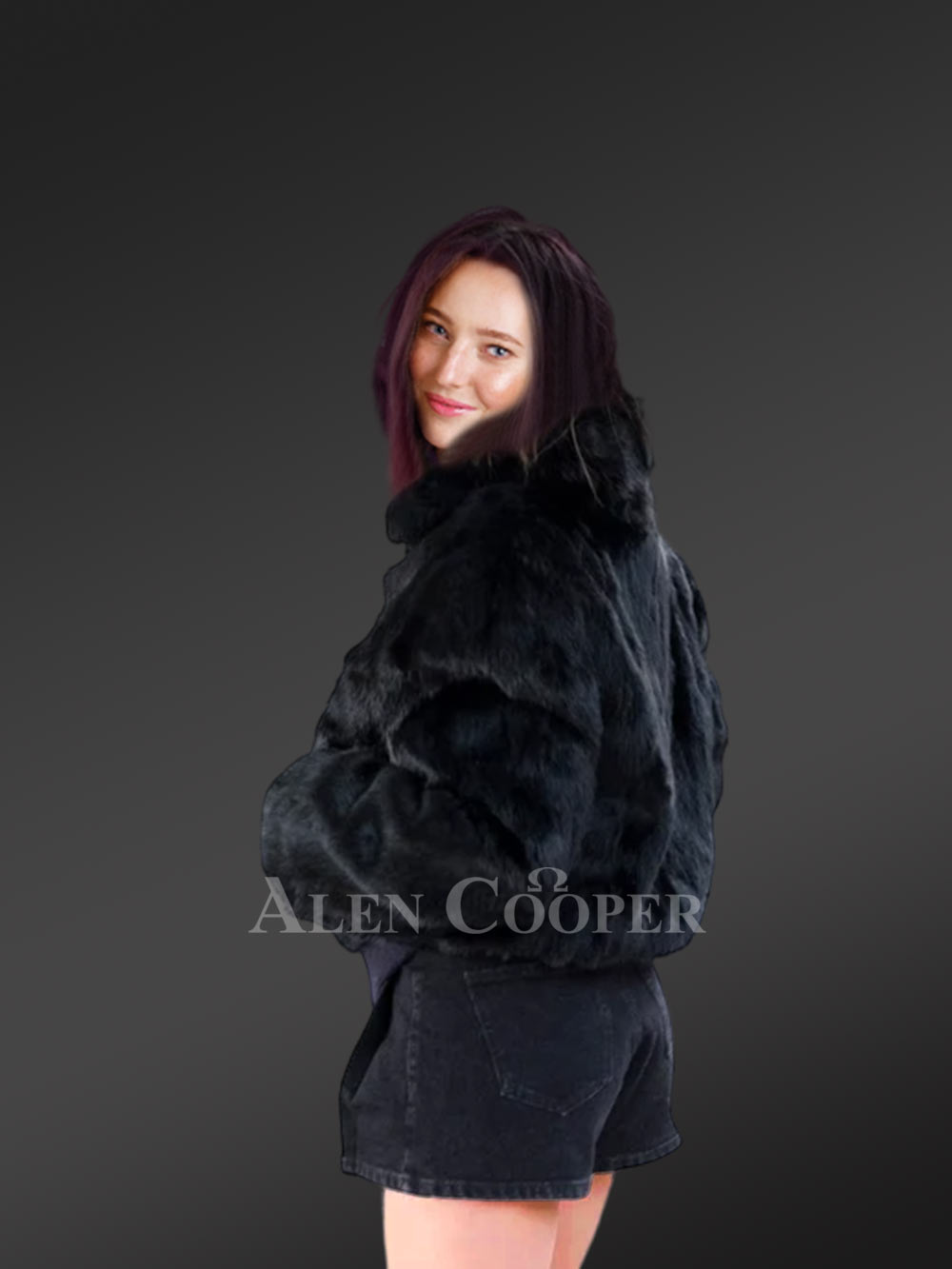 Ultra Plush Turtle Neck Bomber Jacket with Elastic Details - Image 9