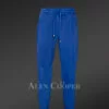 Leather Joggers in Blue