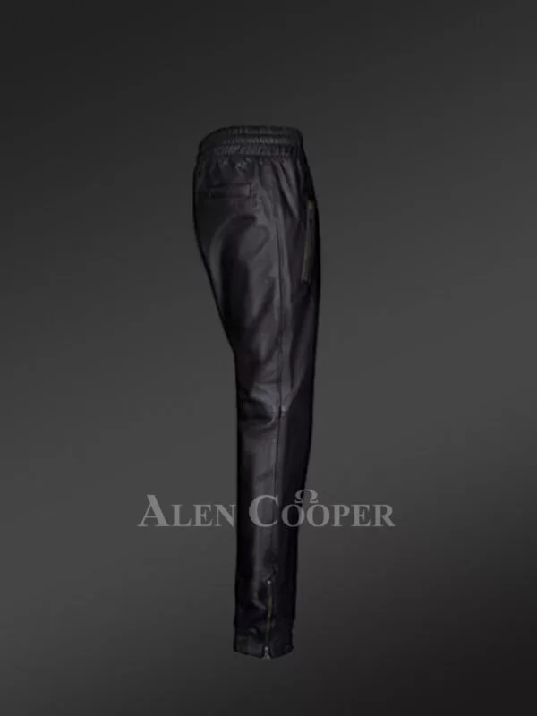 Leather Joggers in Black - Image 2