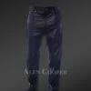 Leather Joggers in Navy