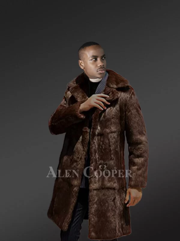 Rabbit fur Bomber Jacket Men - Image 2