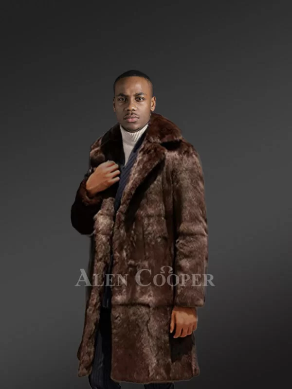 Rabbit fur Bomber Jacket Men - Image 3