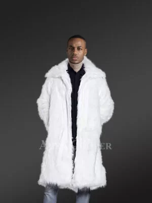 Men Long Rabbit Fur Coat