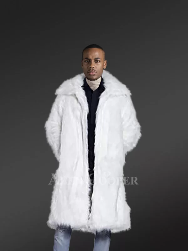 Men Long Rabbit Fur Coat views