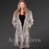 Stylish Long Rabbit Fur Coat